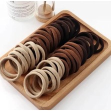 Karokstore ® 100 Adet Lastikli Havlu Toka Saç Tokası Orta Büyük Boy Esnek (Kahve Tonları)