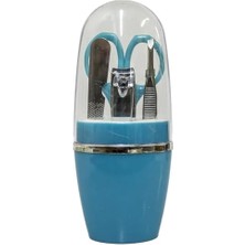 Karokstore Promosyonca Manikür Seti, 5 Parça, Tırnak Makası, Törpü, Tırnak Pensi, Cımbız, Makas (Mavi)
