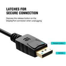 Karokstore 1843 1.8 Metre Displayport To HDMI Çevirici Dönüştürücü Adaptör Kablosu 24 Ayar Altın Kaplama Giriş Uçları Yüksek Kaliteli