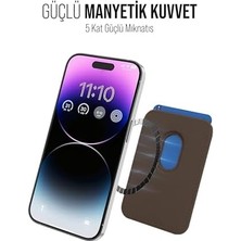 Karokstore ile Uyumlu Magsafe Özellikli Deri Cüzdan 15 Pro Max/15 Plus/15 Pro/15, 14 Pro Max/14 Plus/14 Pro/14, 13 Pro Max/13 Pro/13, 12 Pro Max/12 Pro/12 (Gri)