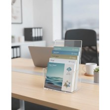 Karokstore A6 Broşür Standı Şeffaf Pleksi Akrilik Taymar Marka C110 Belgeli Broşürlük