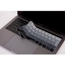 Karokstore Pro Klavye Koruyucu Silikon Uk Ingilizce Ombre Ince Yıkanabilir Bar 13-15 Inç Ters L Enter Uyumlu A1706 A1989 A2159 A1707 A1990 Silikon Siyah Gri