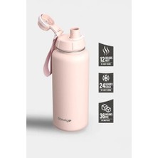 Karokstore 1 Hand Leak-Proof Sızdırmaz Çelik Termos 1000 ml Icy Pınk ST-219