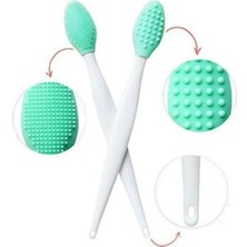 Karokstore 4 Adet Yüz Temizleme ve Siyah Nokta Fırçası, Siyah Nokta Temizleme, Çift Taraflı, Silikon Başlıklı, Çilek Görünümü Giderme Mavi,