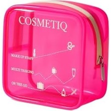 Karokstore Şeffaf Makyaj Malzemeleri Çantası Mini Organizer Poschette (Pembe)
