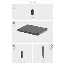 Karokstore 4 Katlı Çok Amaçlı Düzenleyici Raf Ünitesi – Plastik Kitaplık, Banyo, Mutfak,, Depolama ve Saklama Rafı (Siyah)