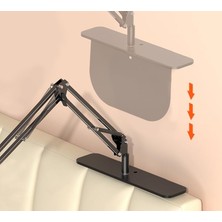 Karokstore Profesyonel 80CM Kol Uzunluğu Koltuk Yatak, Masa Veya Masaüstü Monaj Tablet Tutucu Açısı Ayarlanabilir 360 Derece Dönebilen Kol ve Alüminyum Gövde Siyah Renk Ct7 (Ct7)