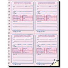 Karokstore Tops Telefon Defteri, Spiral Cilt, 2 Parça, Kendinden Yazı, Beyaz ve Kanarya, Sayfa Başına 4 Mesaj, 400 Set (4009)