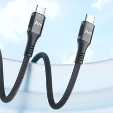 Karokstore Juo 240W 5A E-Mark Çipli Örgülü USB Pd Type-C To Type-C Hızlı Şarj ve Data Kablosu 2 Metre