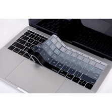 Karokstore Klavye Koruyucu Silikon Kılıf Us Ingilizce Amerikan Baskılı Us -Return Enter Tipi Pro 13INÇ A1708,  A1534 12INÇ Uyumlu, Ultra Ince Hafif Yıkanabilir Klavye Filmi Siyah Gri