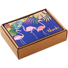 Karokstore Teşekkür Kartı Çeşitliliği, Hayvanlar (Zarflı 24 Çeşitli Teşekkür Notları - Çita, Llamas, Zebralar, Flamingolar, Kuşlar)