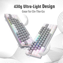 Karokstore Redragon K617-RGB 16,8 Milyon Rgb Aydınlatma, Red Switch Fizz%60 Q Türkçe Kablolu Mekanik Oyuncu Klavyesi Gri Beyaz