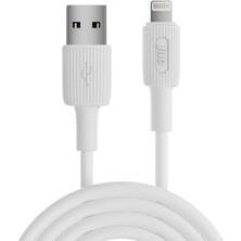 Karokstore 12W 2.4A Usb-A To Lightning iPad ile Uyumlu Silikon Hızlı Şarj ve Data Kablosu Beyaz 1 Metre
