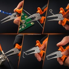 Karokstore Kargaburun, 6", Plastik Saplı, Çelik Uçlu, Ergonomik Tutma Yüzeyli, Elektrikçi Pensesi