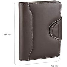 Karokstore 2k 4681 Ajanda Tarihsiz Çizgili 14 x 20 cm Ajanda/defter Hesap Makineli Deri Organizer, Kahverengi