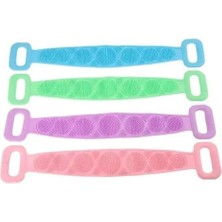 Karokstore Mavi Renk, Çift Taraflı, Silikon Duş, Banyo Sırt Lifi, Sırt Temizlik Palası, Silikon Fırçası (Uzunluk 70 Cm)