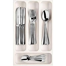 Karokstore Flexispace 899410 Mutfak Gereçleri Için Çekmece Düzenleyici, Plastik, Beyaz, 37 x 22,2 x 4,5 cm