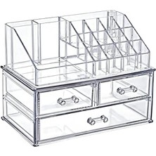 Karokstore Deconox 20 Bölmeli Üç Çekmeceli Akrilik Makyaj Organizeri, 20 Gözlü Organizer