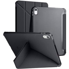 Karokstore iPad Air 5. Nesil / 4. Nesil 10,9 Inç Ile Uyumlu Kalemlikli, Uyku Modlu, Mıknatıslı, Üçgen Standlı, Darbeye Dayanıklı Kaplama Akıllı Kılıf (Siyah, iPad Air 5. Nesil / 4. Nesil Uyumlu 10,9 Inç)