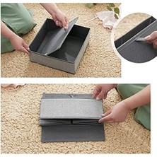 Karokstore Iç Giyim Saklama Kutuları, 6'lı Set, Çekmece Düzenleyici, Kumaş Kutular, Saklama Sepetleri, Görünümlü Keçe Kumaş, Çorap, Kravat, Şal Için Uygun, Gri