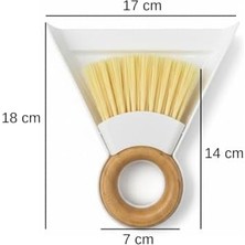 Karokstore Ahşap Saplı Mini Masa Süpürgesi ve Kürek Seti – Kompakt El Süpürgesi, Toz & Kırıntı Temizleyici, Mutfak Tezgâhı ve Ofis Kullanımı Için Pratik Temizlik Seti