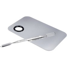 Özgürce Iki Parça Aynalı Çelik Makyaj Fondöten Krem Karıştırma Palet Seti