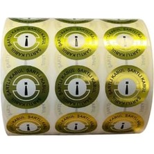 Karokstore Pp Kalite Kontrol Şartlı Kabul Etiketi 25MM Çap 2500 Adet Yan Yana 3 Lü