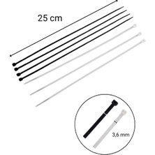 Karokstore 3,6X250 Siyah Kablo Bağı & Plastik Kelepçe & Cırt Kelepçe 100 Adet (Paket)