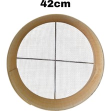 Feyza Design 5 Numara Ahşap Kalbur Elek, 42CM, Çelik Tel, Dayanıklı ve Şık Tasarım