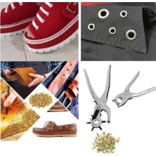 Karokstore Kemer Delme Perçim Pensesi 2'li Set - 6 Ayarlı Deri Delici + Çıtçıt Makinesi - Düğme Takma Perçin Atma Deri Kemer Çanta Kumaş Kanvas Karton Için