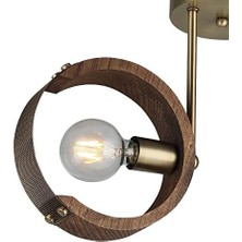 Karokstore Manya 2'li Ahşapli Eskitme Plafonyer 2 x E27