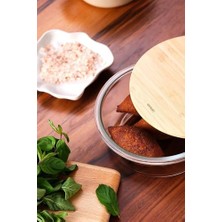 Karokstore Naturel 950 ml Yuvarlak Borosilikat Saklama Kabı