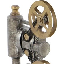 Karokstore Deco 79 Metal Film Dekoratif Kamera Heykeli, 28X13X38 Cm, Siyah