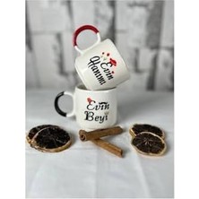 Karokstore Çiftler Için, Evin Hanımı Evin Beyi Seramik 2'li El Yapımı Çay Kave Kupa