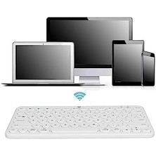 Karokstore BT-K95 Bluetooth Bağlantılı Taşınabilir Sessiz Slim Sessiz Klavye Beyaz Telefon Tablet Mac Uyumlu