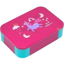 Karokstore Bento 900ML Lunchbox Tek Katlı 2 Bölmeli Pp Plastik Çocuk Sefer Tası Yemek Kutusu (Pembe)