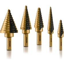 Karokstore 10197A Titanyum Kademeli Matkap Ucu Seti Hss | 5 Parçalı | Toplam 50 Boyut
