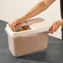 Karokstore Kayar Kapaklı Saklama Kutusu, Şeffaf Plastik, Mutfak Banyo Ev Içi Genel Amaçlı Depolama, Bulaşık Makinesinde Yıkanabilir (Krem, 10 L)