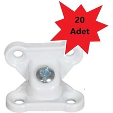 Karokstore Açılı T Bağlantı Çektirme Beyaz Plastik Köşe Birleştirme Kelebek Bağlantı (20 Adet)