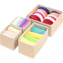 Karokstore 4'lü Jüt Kutu Seti Dolap Içi ve Çekmece Içi Düzenleyici Organizer