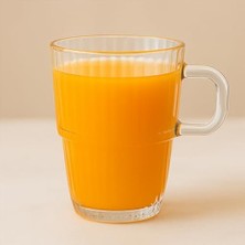 Karokstore Kulplu Cam Kupa | Soğuk Içecekler Için 4'lü Bardak Seti