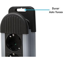 Karokstore SPGKS03 1.5m 3g1.5mm2 900 Joule 3lü Akım Kor. Gri Priz Çoklayıcı