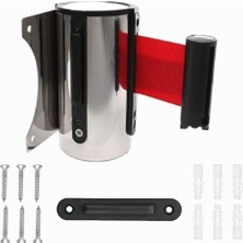Karokstore Lr-Ybdb Duvara Monte Şerit Bariyer | 3m Geri Çekilebilir Şerit | Paslanmaz Çelik Gövde