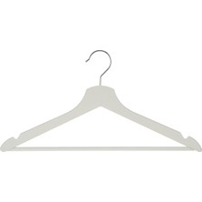 Karokstore "bumerang" Ahşap Elbise Askısı, 8’li Paket, Masif Ahşap, Beyaz