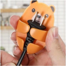 Karokstore May's Nest May’s Nest Sevimli Hayvan Figürlü Fiş Tutucu Askı – 4’lü Yapışkanlı Duvar Askısı Seti (Delmeden Montaj, Renkli ve Dayanıklı)