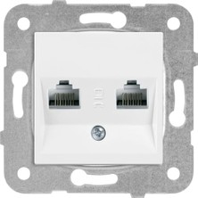 Karokstore Beyaz Iki̇li̇ Data CAT5E Mekani̇zma+Düğme/kapak