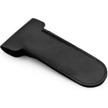 Karokstore Tıraş Bıçağı Seyahat Kılıfı, Çift Taraflı Deri Koruma, Çıtçıt Kapaklı Emniyetli Taşıma (Hakiki Deri - Siyah)