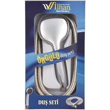 Karokstore Ilhan Örgülü Duş Seti, 3 Fonksiyonlu Akış, 360 Derece Krom Spiral, Çift Kenetli 1/2 Bağlantılı Hortum, Kirece, Bükülmeye ve Yüksek Basınca Dayanıklı, Kolay Montaj, Duş Takımı