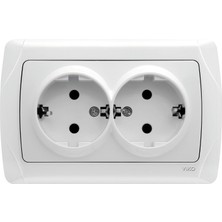 Karokstore Carmen Beyaz Ikili Topraklı Priz