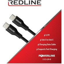 Karokstore Redlıne Örgülü Hizli Sarj ve Veri Kablosu Type-C'den Type-C'ye, 1.2 Metre